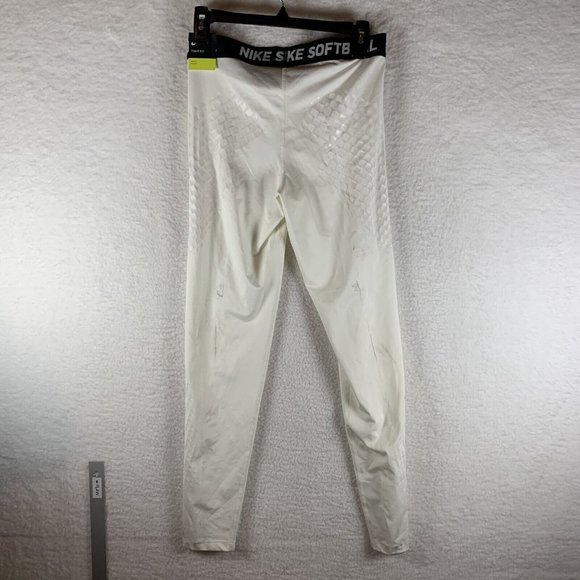 Nike Leggings Women's Large White Polyester Stretch Dri-Fit Softball‎ 6836 - Picture 10 of 15